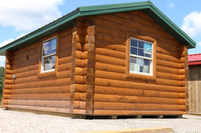 Tiny Cabin With Half Log Siding And Butt N Pass Corners Rustic