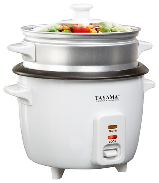 Tayama RC-8 Rice Cooker with 8 Cup Steam Tray, White - Contemporary ...