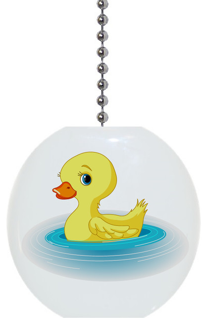 Yellow Duck In Water Ceiling Fan Pull