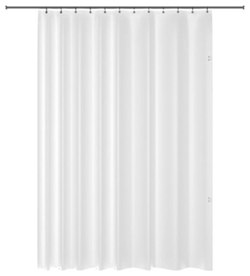 Fancy Bath Outlet 70"x78" Plastic XL Shower Curtain in Solid White Two
