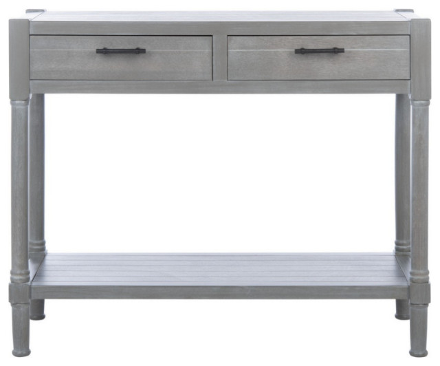 Lane 2 Drawer Console Table, Whitewash Gray Traditional Console