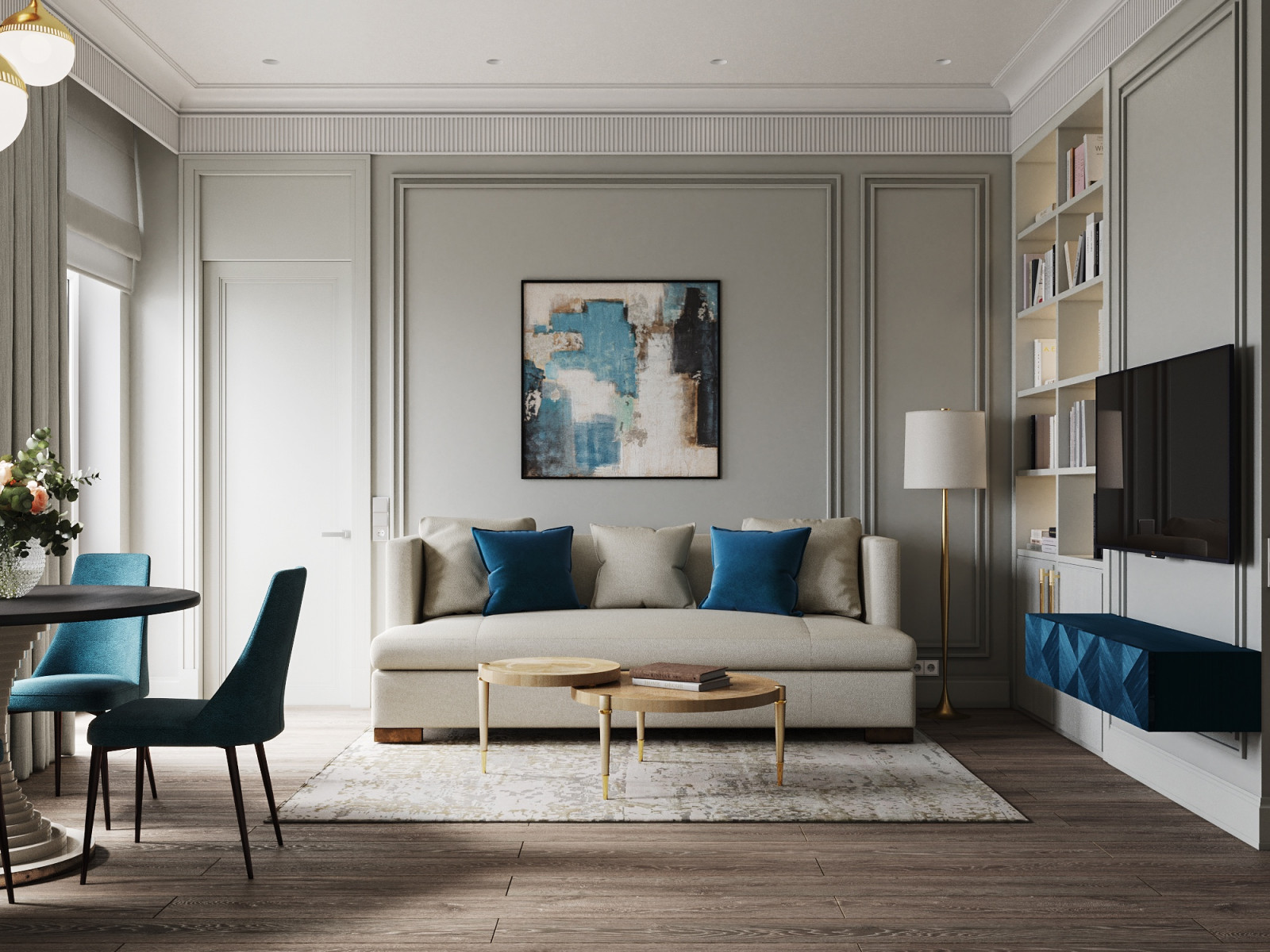 Гостиная вид на диван