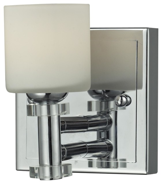 1Light Chrome Bathroom Sconce Transitional Bathroom Vanity