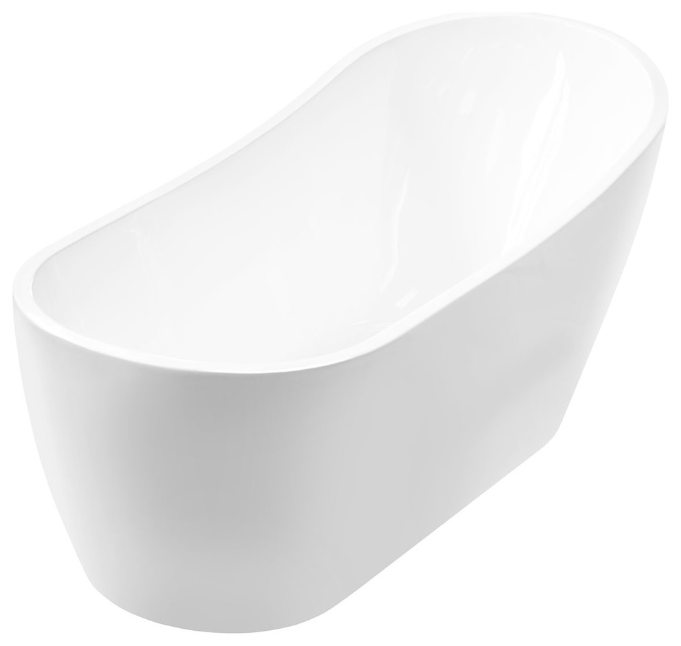 Freestanding OnePiece Acrylic Bathtub Contemporary Bathtubs by