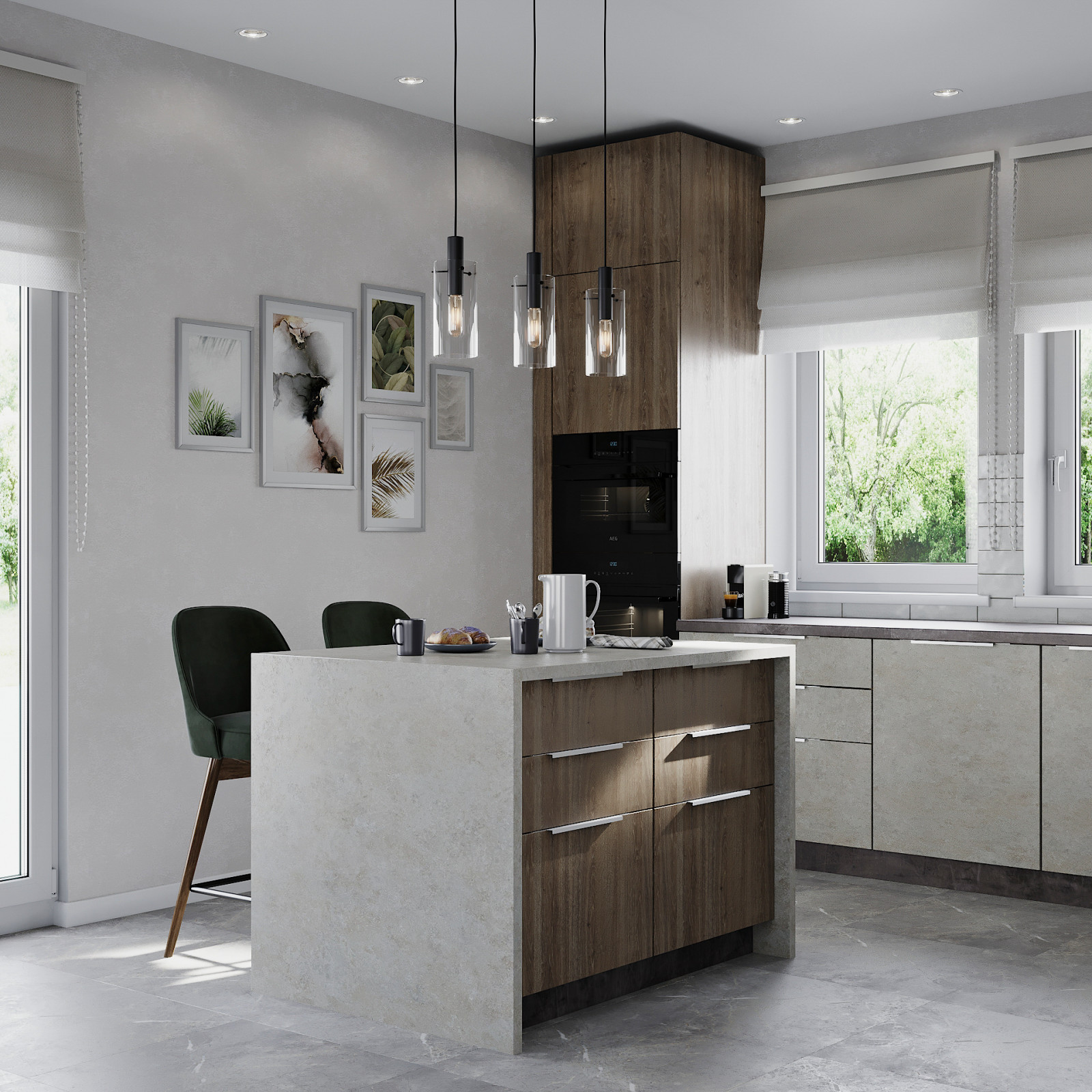 Кухня-гостиная в загородном доме в п. Волочаевка