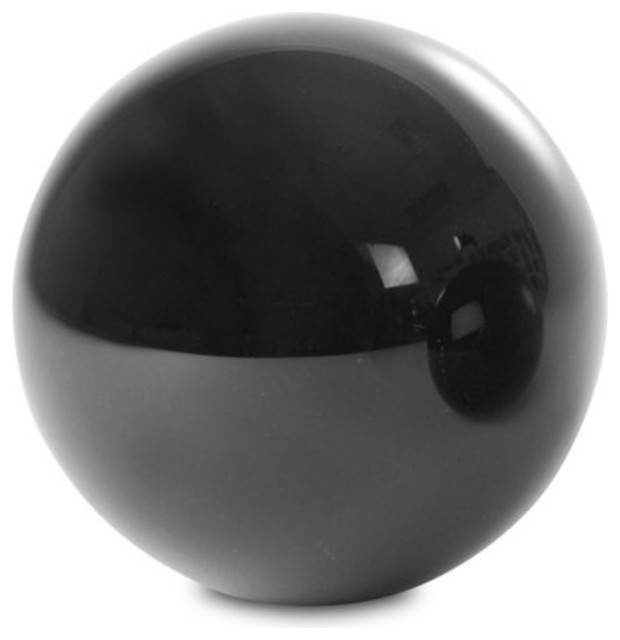 Solid Crystal 6 Dia Black Sphere Decorative Ball Opaque Glass