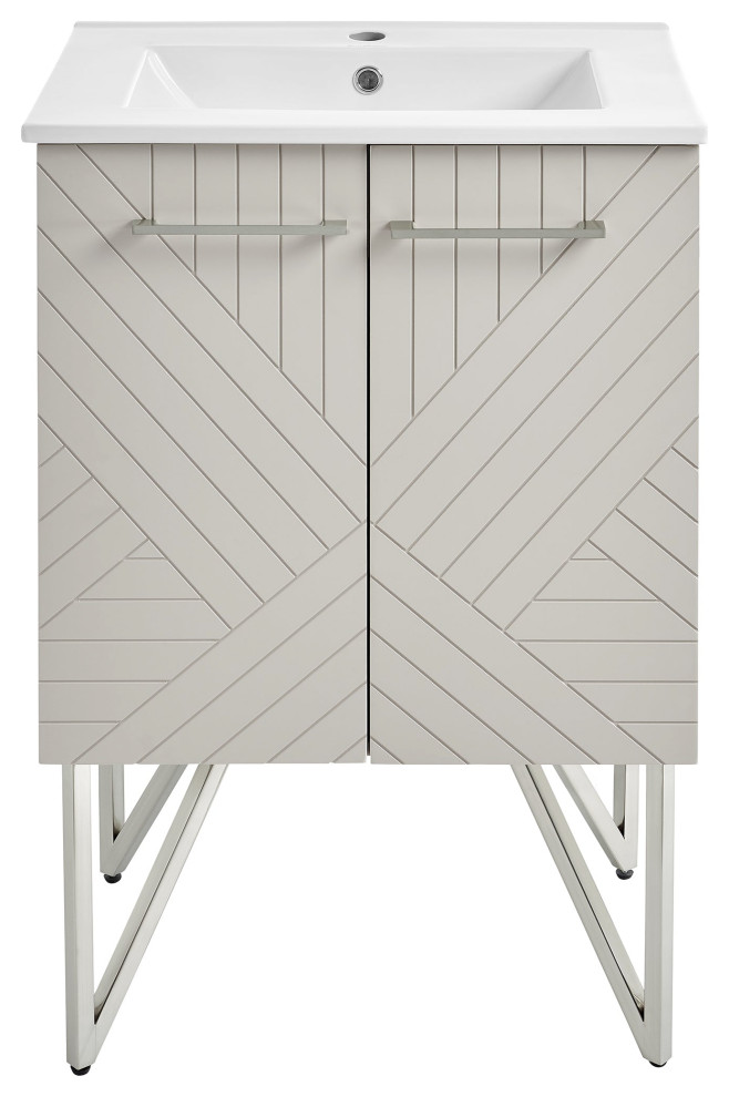 Swiss Madison Annecy 24" Bathroom Vanity, Mayhem Greige Contemporary