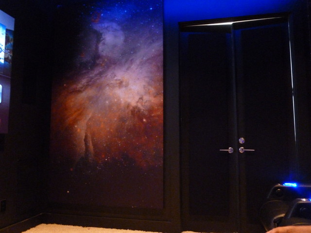 Custom Space Themed Home Theater eclectic-home-cinema