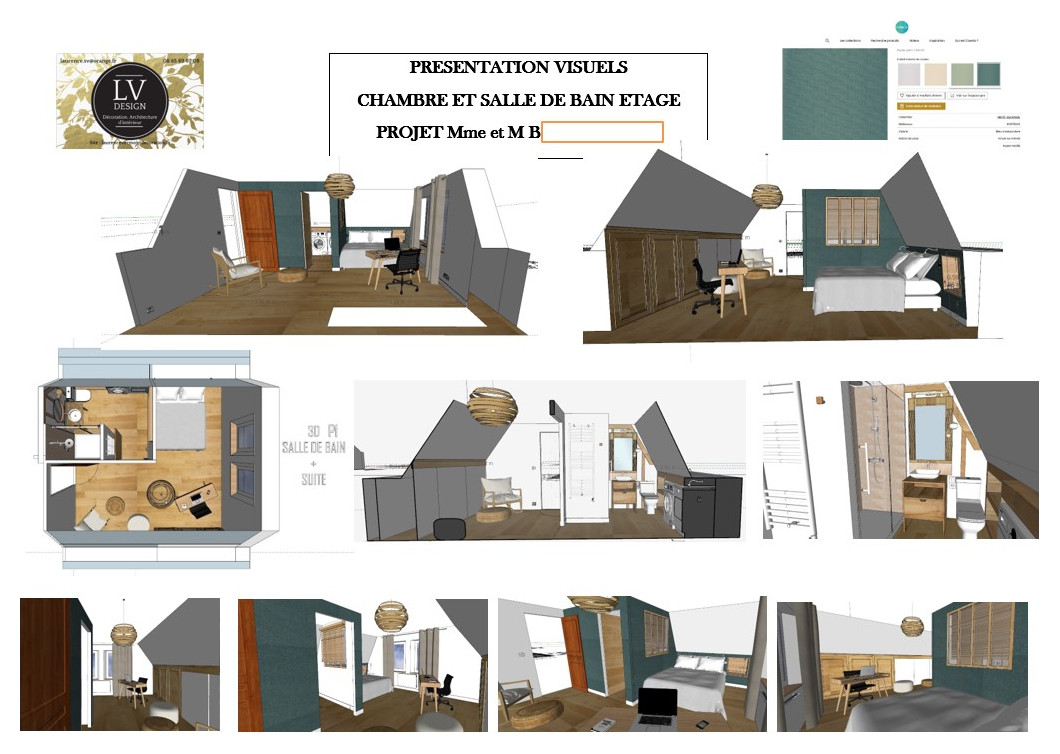 Aménagement de deux espaces chambres de réception dans une maison de campagne