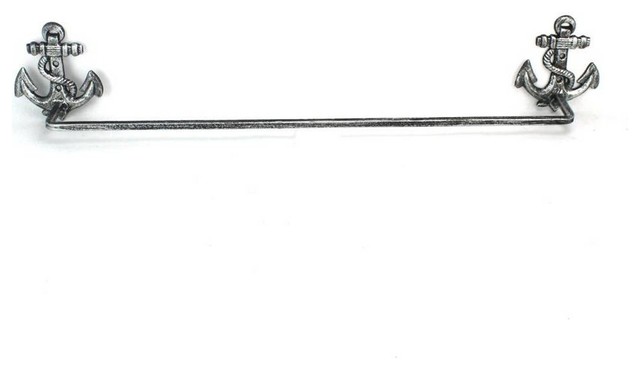 Antique Silver Cast Iron Anchor Bath Towel Holder 27 Nautical Bathroom Antique Silver Cast Iron Anchor Bath Towel Holder 27 Nautical Bathroom