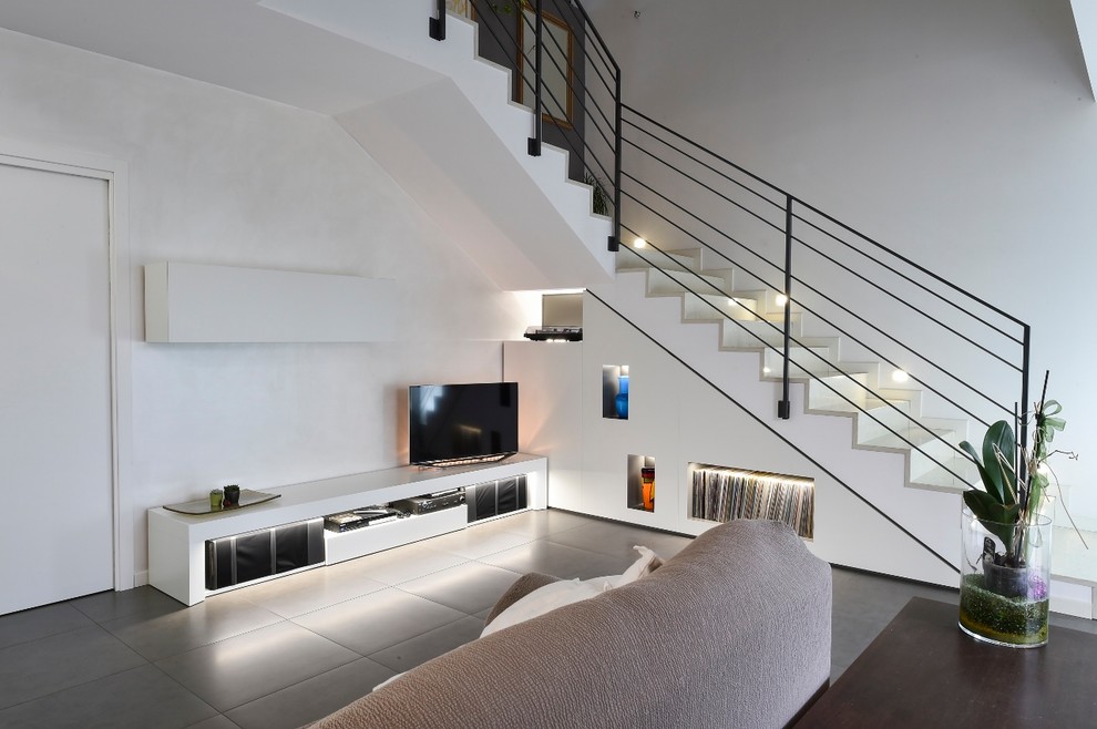 Design ideas for a contemporary family room in Venice.