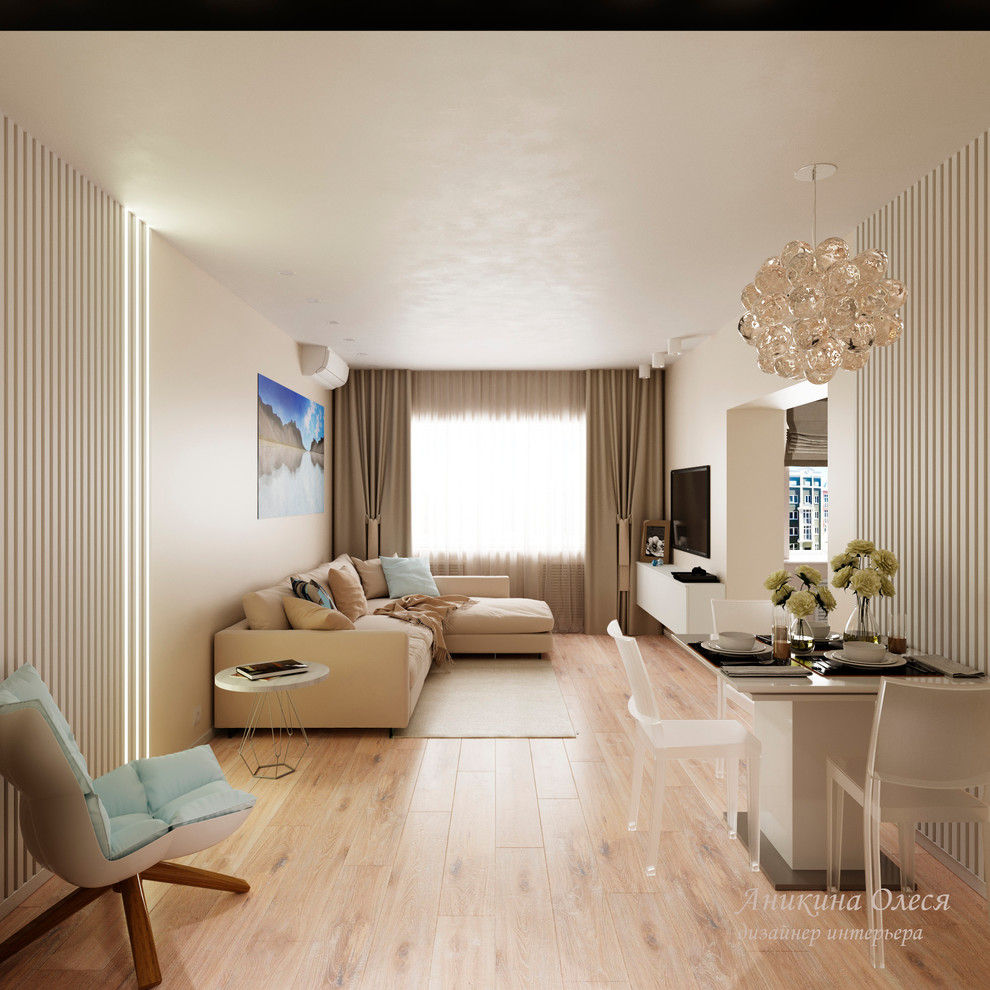 Светлый интерьер 3-к ул. М.Цветаевой, д. 11 Томск