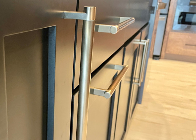 Birch and Black Mid Century Inspired Minimalist Kitchen Design