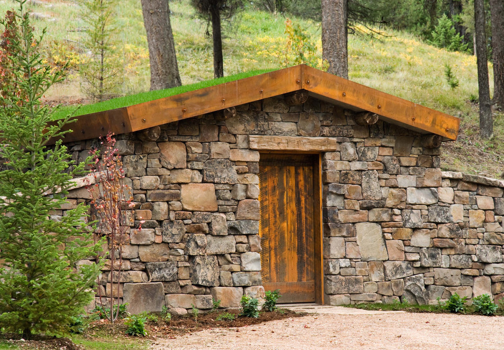 This is an example of a country exterior in Denver with stone veneer.