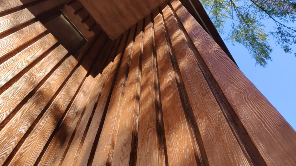 Утепление фасадов газобетонного дома, имитация дерева, камень и плитка