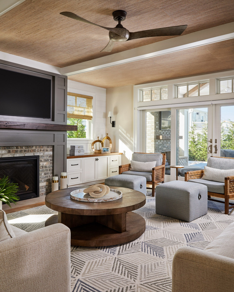 Living room - coastal living room idea in Philadelphia