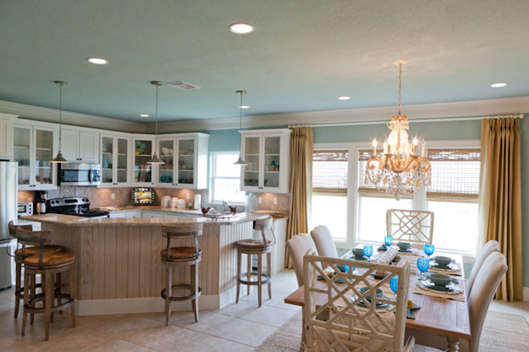 This is an example of a beach style kitchen in Houston.