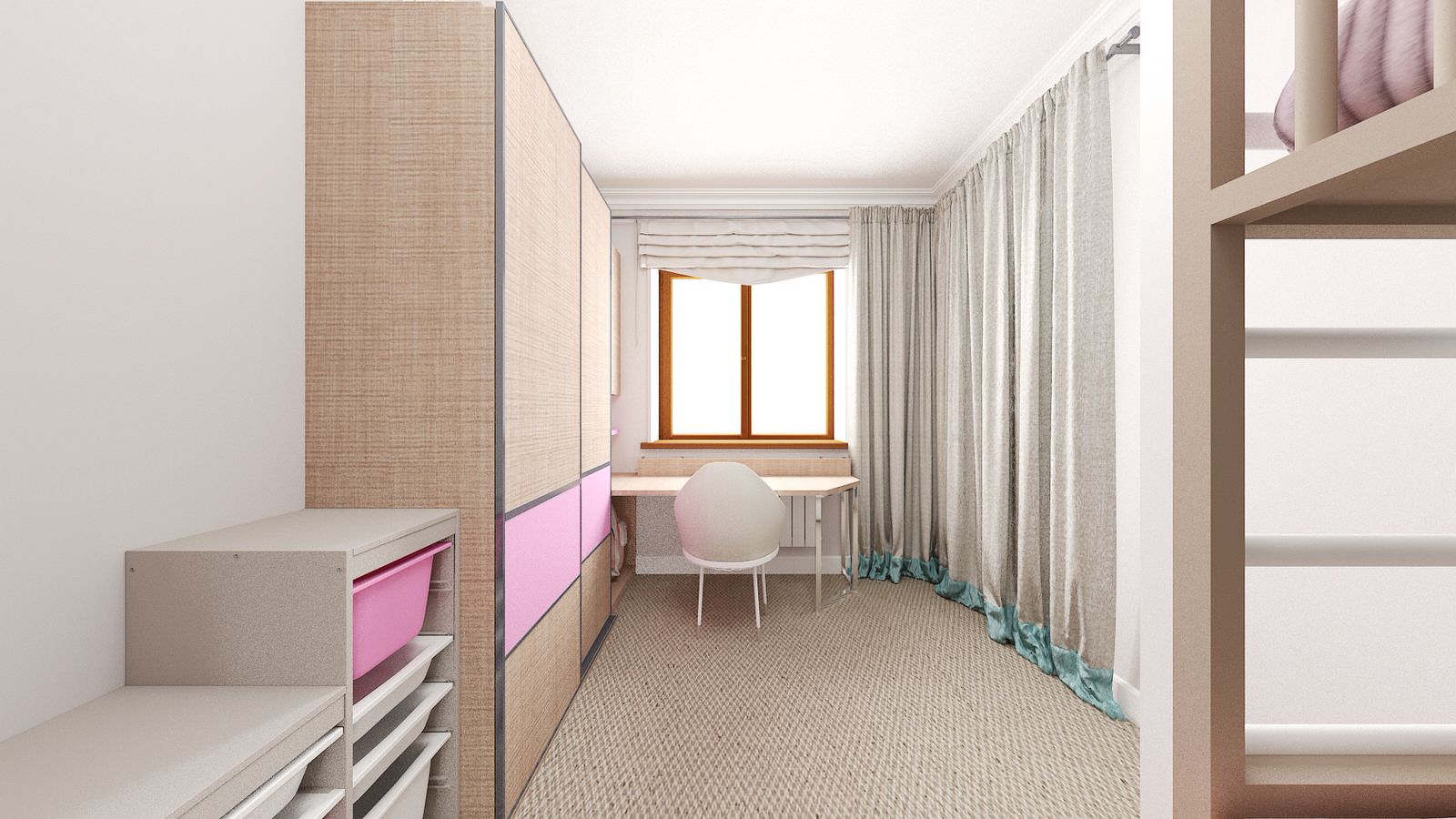 Детская для девочки в гостевой комнате