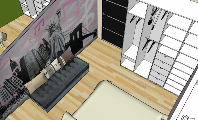 Visualisation 3D moderno-cameretta-per-bambini