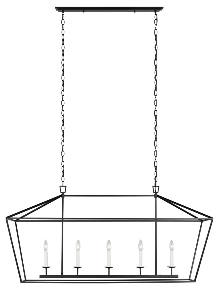 Sea Gull Dianna 5Light Medium Linear Chandelier Midnight Black