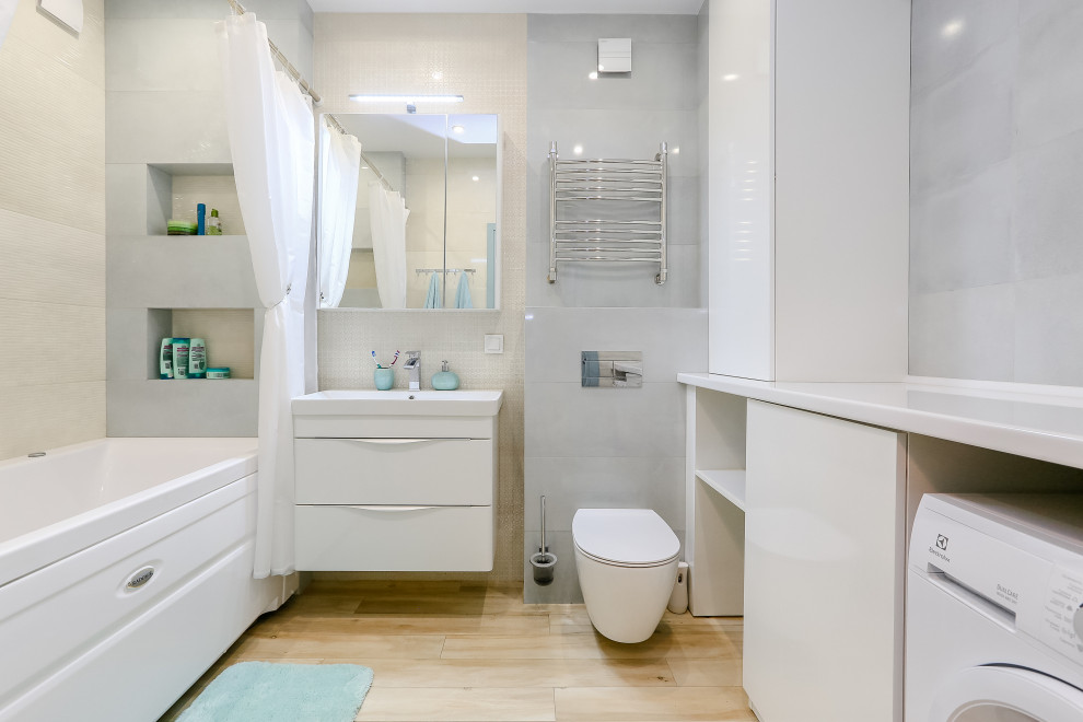 apartment with light blue doors