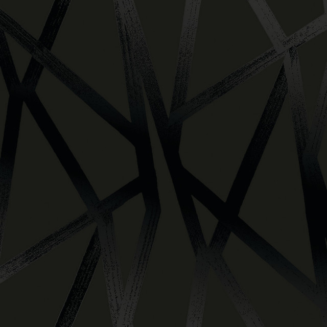 Intersections Black on Black Peel and Stick Wallpaper, Sample Contemporary Wallpaper by
