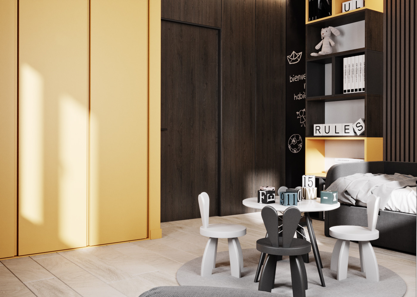 Квартира в темных оттенках