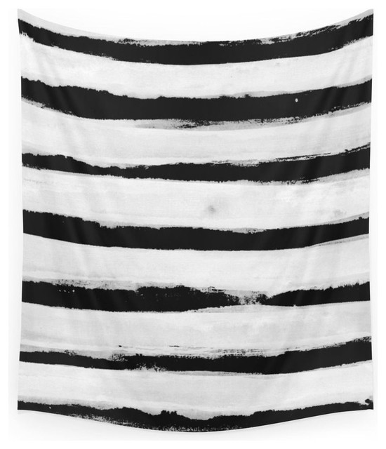 Society6 Bw Stripes Wall Tapestry Contemporary Tapestries By