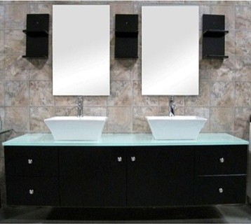 Design Element Portland 61" Double Sink Vanity Set - Espresso