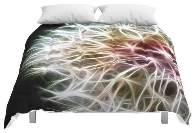 Fractal Dandelion Comforter Contemporary Comforters And