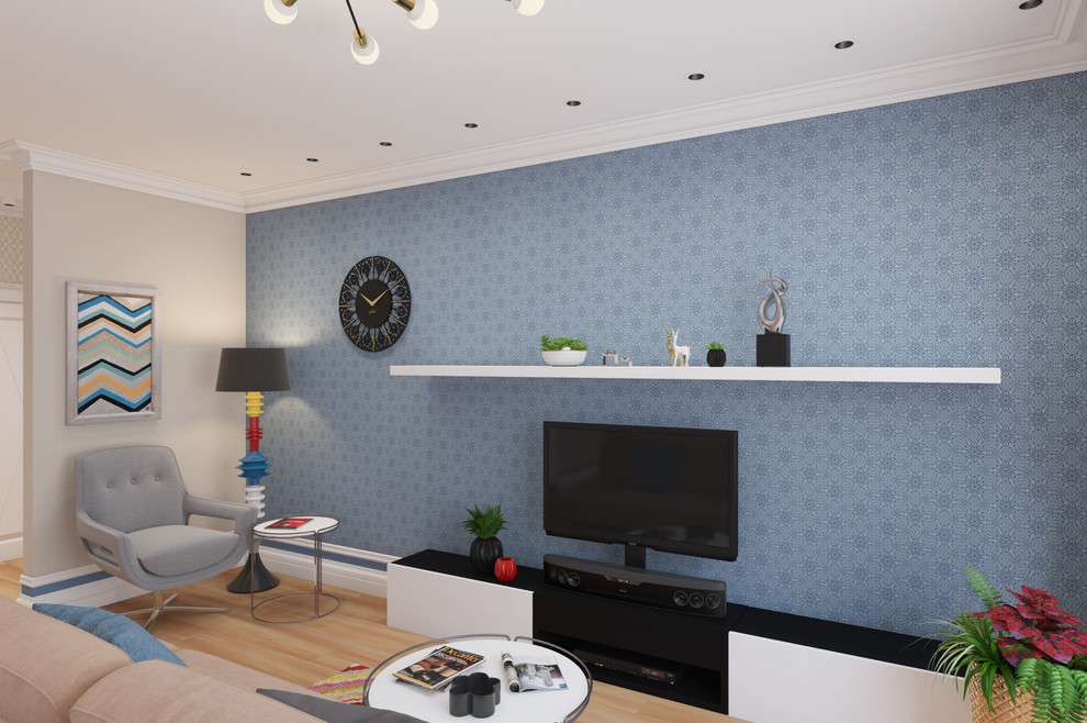 Гостиная с яркими акцентами