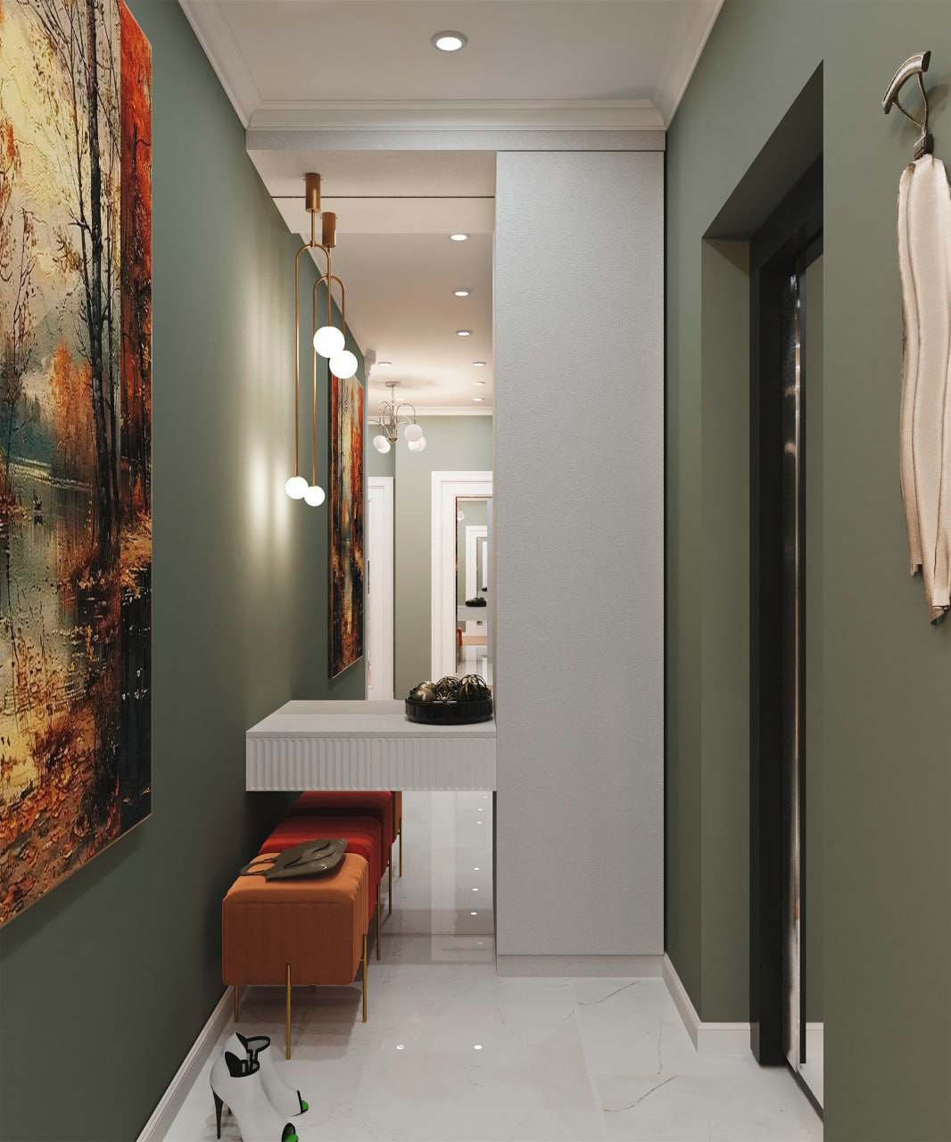 Мягкий интерьер  с деталями.