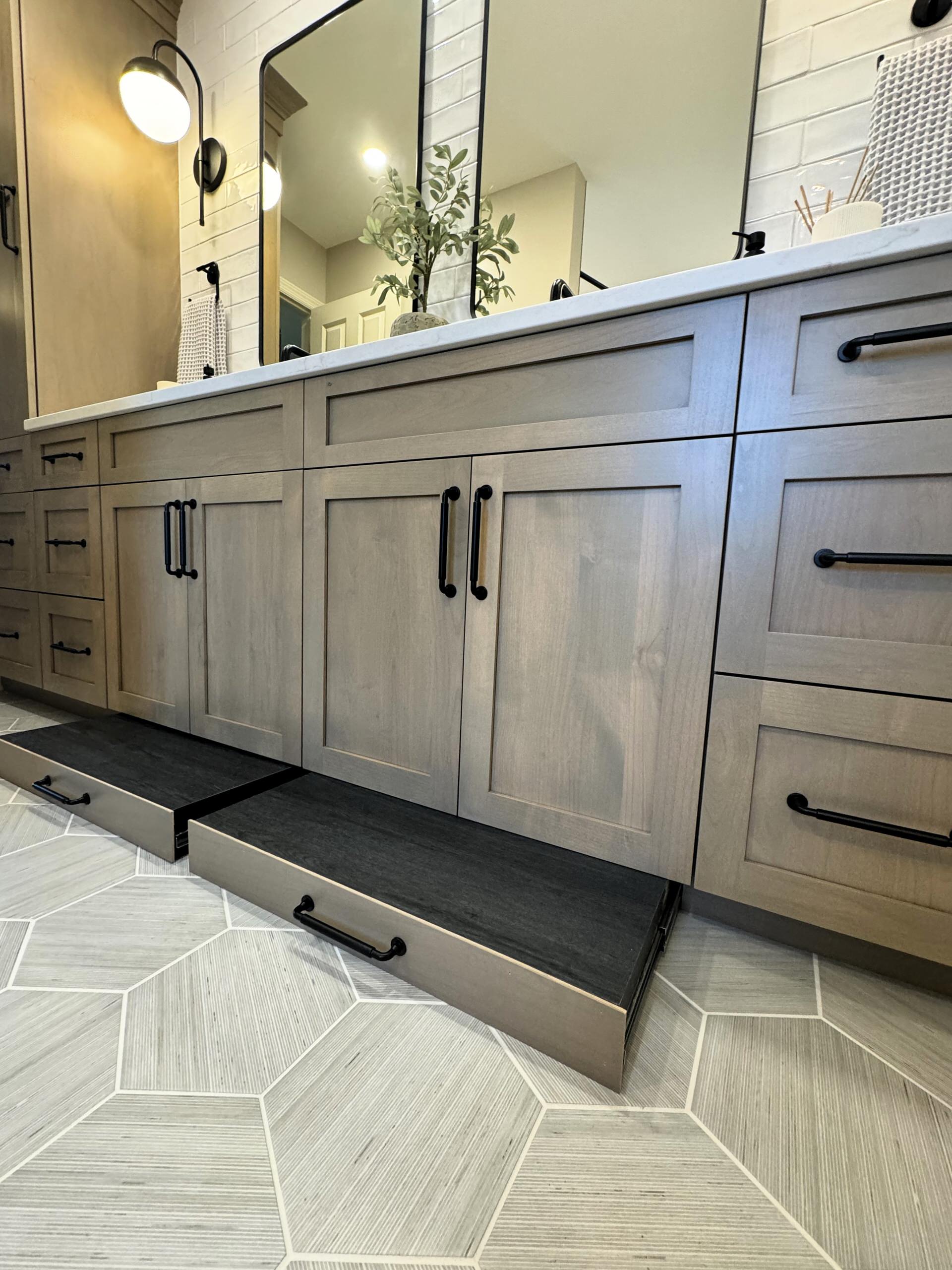 Elegant Rustic Luxe Bathroom renovation.