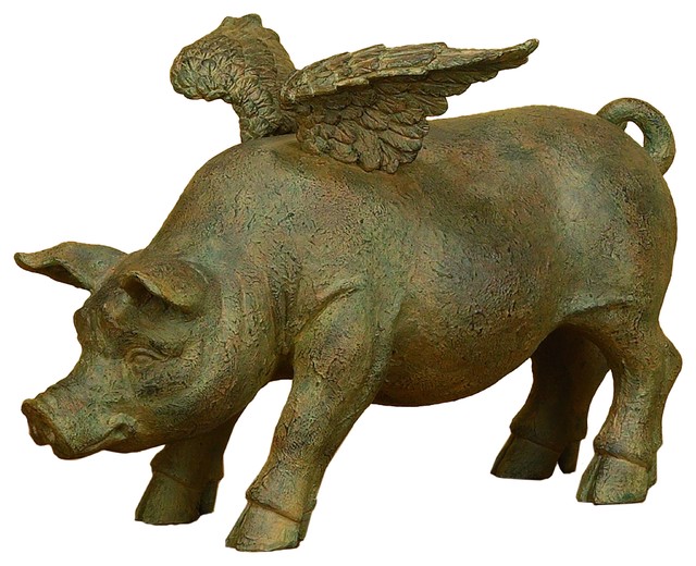Flying Pig Figurine Farmhouse Decorative Objects And Figurines