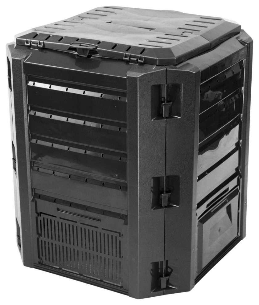 Compost Wizard Eco Square Standing Bin with Latching Lid, 100 Gallon