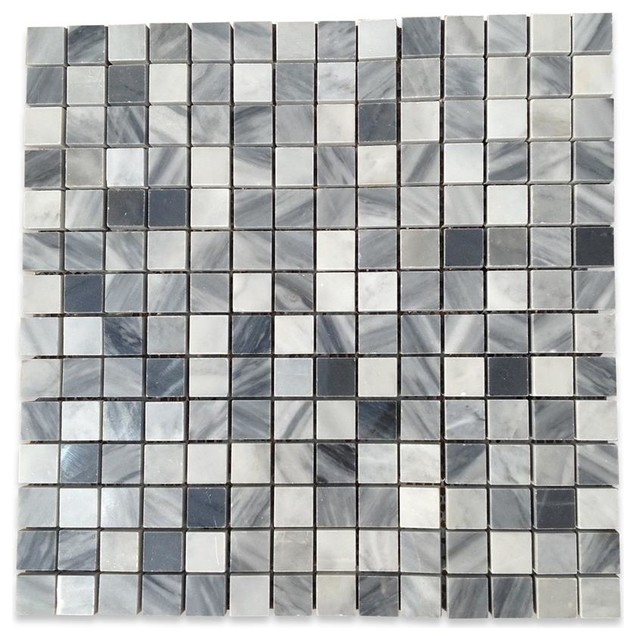 Bardiglio Squares Blend Marble Tiles