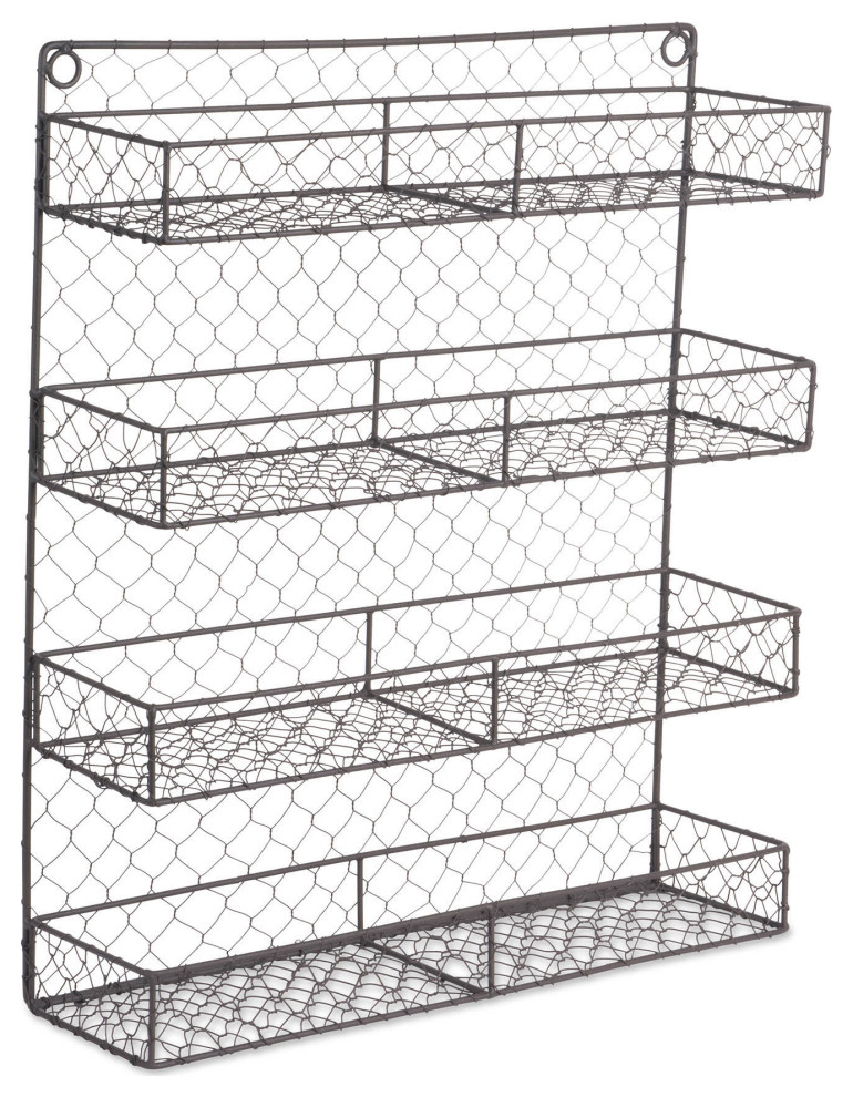 Double Wide 4 Row Chicken Wire Spice Rack