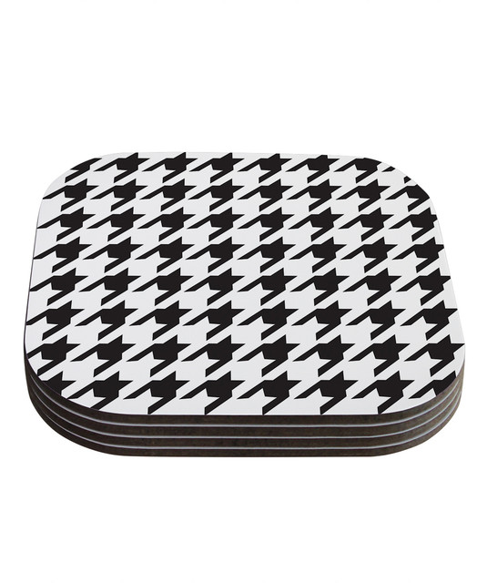 Empire Ruhl "Spacey Houndstooth" Coasters, Set of 4, 4"x4"