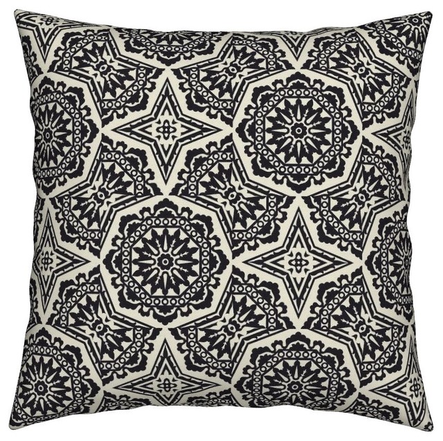 Black And White Damask Art Deco Lace Geometric Throw ...