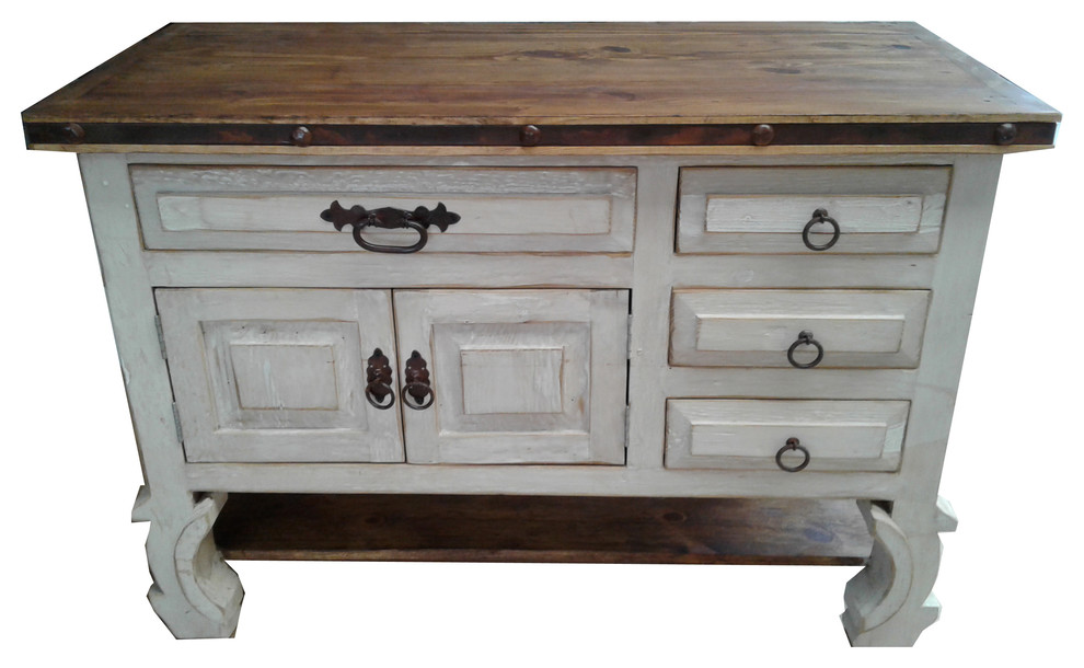 Shelby Vintage Style Rustic Bathroom Vanity, Right Side Drawers, 40"x20"x32"