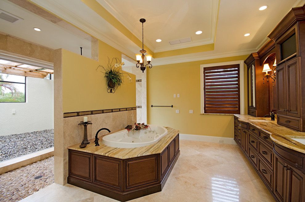 Example of a transitional bathroom design in Miami