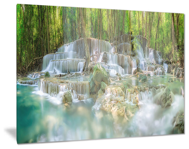 "Level 6 of Huaimaekamin Waterfall" Landscape Metal Wall Art Rustic Metal Wall Art by
