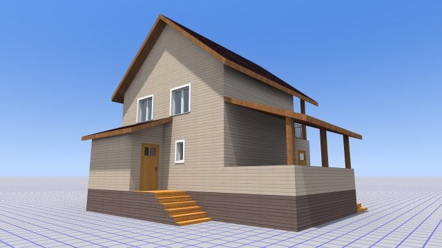 Каркасный индивидуальный дом на бетонном ленточном фундаменте [016.14]