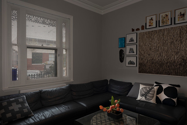 Rae Street modern-vardagsrum