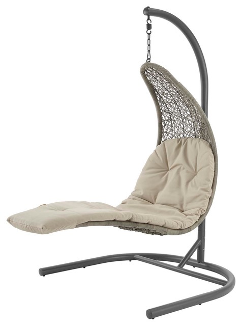 Modern Outdoor Swing Lounge Chair, Rattan Wicker - Modern - Hammocks