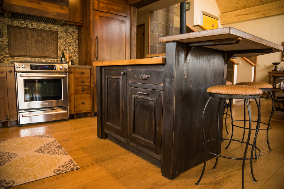 Mountain style kitchen photo in Denver