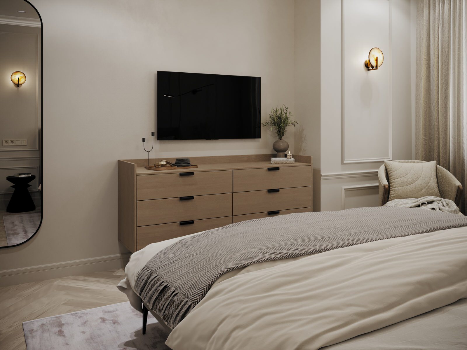 Уютная квартира в спокойных светлых оттенках