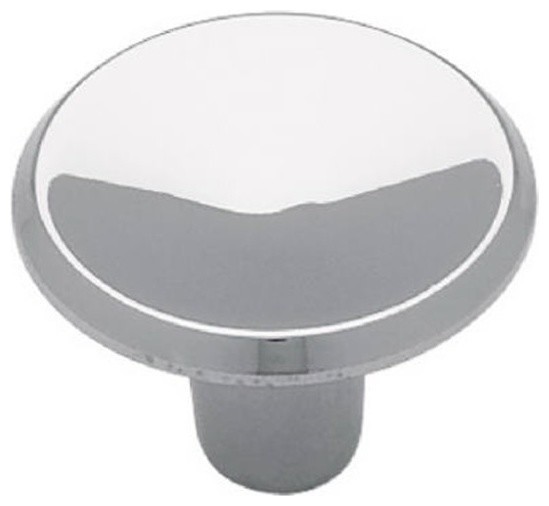 1" Chrome Concave Round Knob Contemporary And Drawer Knobs