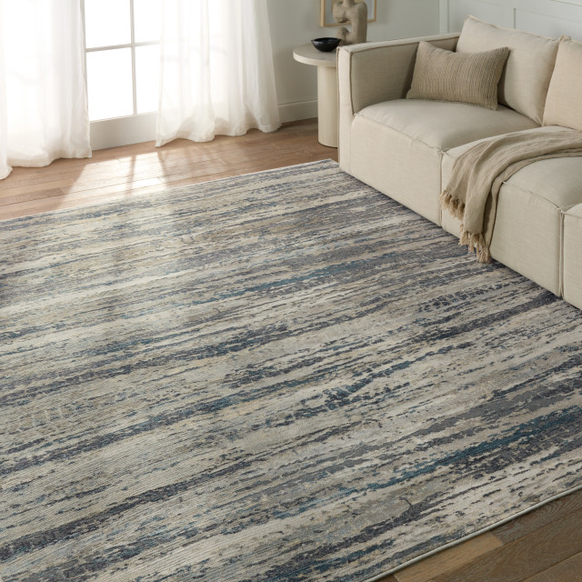 Jaipur Living Anomia Abstract Blue/ Taupe Area Rug, 9'2"X12' Modern