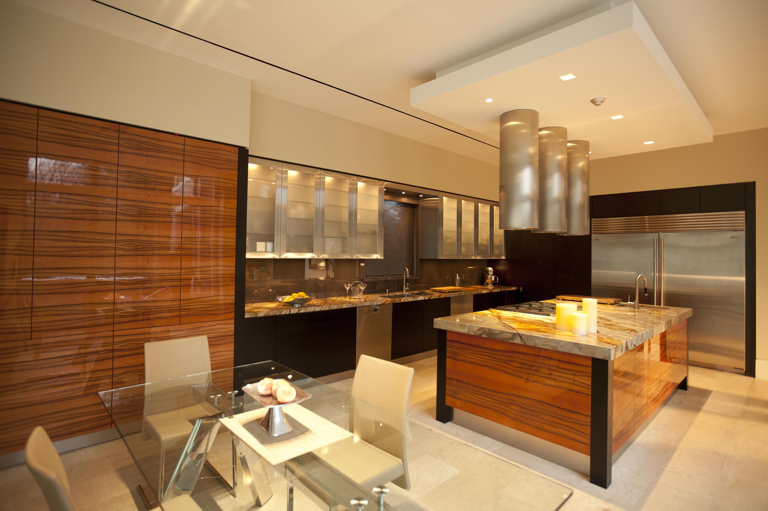 Contemporary Design with High Gloss wood grain